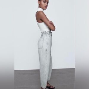 Zara acid washed grey high waisted Jeans  🖤 adorable NWOT